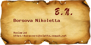 Borsova Nikoletta névjegykártya